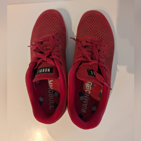 NOBULL Red Sneakers Mens 10.5 / Women\'s 12 M‎ Lace Up Perforated Suede Trainers main image 12